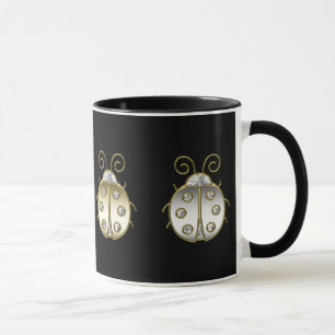 Caneca Ladybugs Dourado Silver Diamond