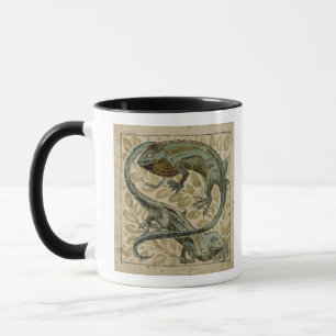 Caneca Lagartos, design para um azulejo (w/c no papel)