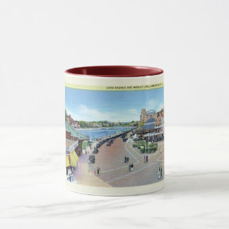 Caneca Lago Ave. e Wesley Lake, Asbury Park NJ Vintage