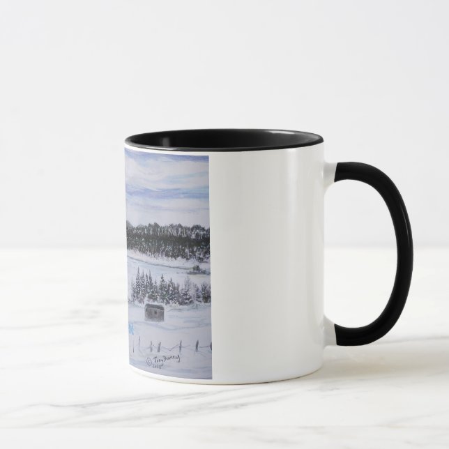 Caneca lago congelado NL Canadá cabine no lago (Direita)