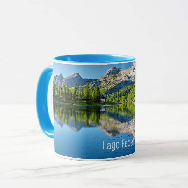 Caneca Lago Federa, lago de montanha (Frente Esquerda)