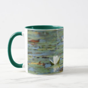 Caneca Lago Waterlily Fllower Watercolor Coffee Mug