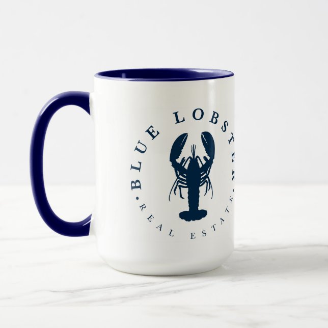 Caneca Lagosta Azul Imobiliário Maine 15oz Grande Mug (Esquerda)