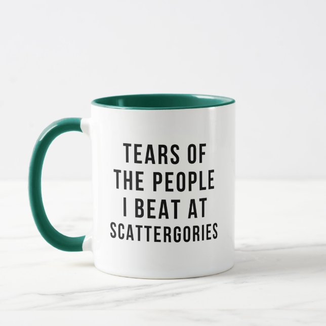 Caneca Lágrimas das Pessoas que eu bato nas Escattergória (Esquerda)
