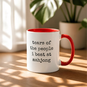 Caneca Lágrimas das Pessoas que Eu Derroto no Jogo de Mah