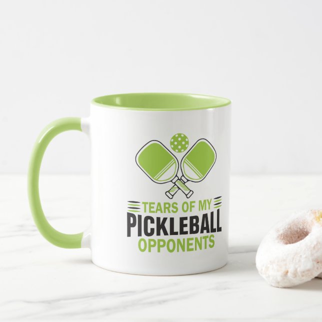 Caneca Lágrimas de meus oponentes do Pickleball (Com Donut)