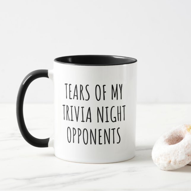 Caneca Lágrimas de meus opositores noturnos da Trivia Eng (Com Donut)