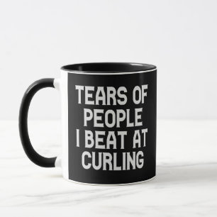 Caneca Lágrimas de Pessoas Eu Bato em Curling Engraçado E