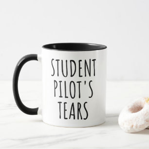 Caneca Lágrimas de Pilotos Estudantes Humor de Aviação En