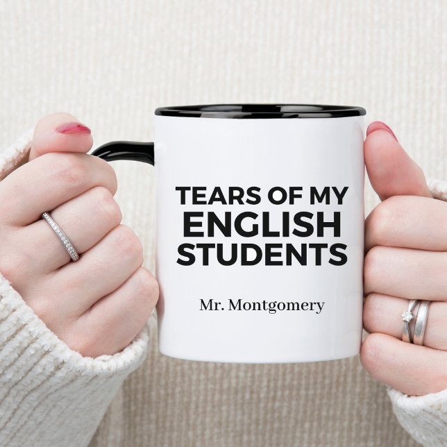 Caneca Lágrimas dos Meus Alunos de Inglês Professor de In (Criador carregado)