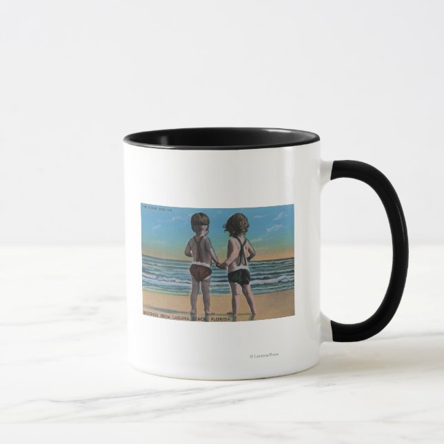 Caneca Laguna Beach, FL - Saudações da cena com crianças (Direita)