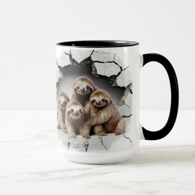 Caneca Lama numa parede rachada (Direita)