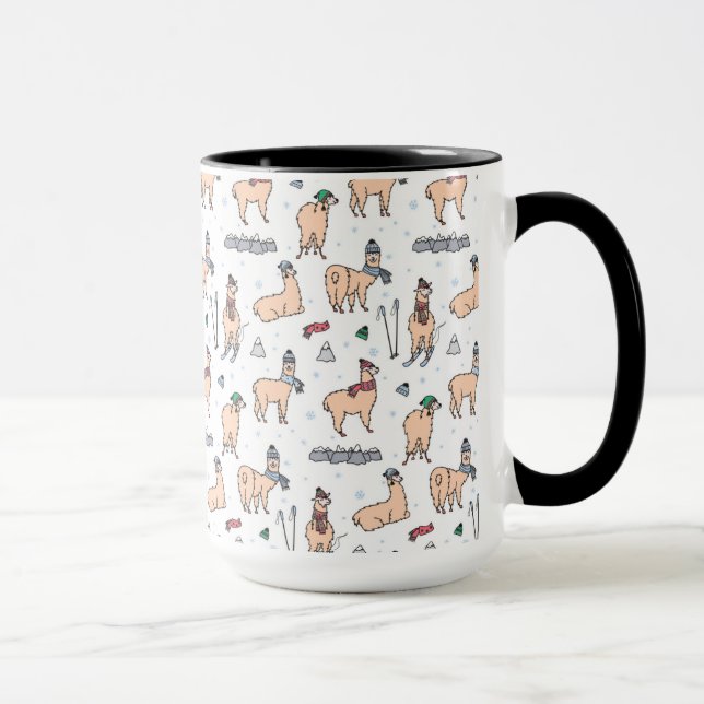 Caneca Lamas no teste padrão de esqui dos chapéus & dos (Direita)