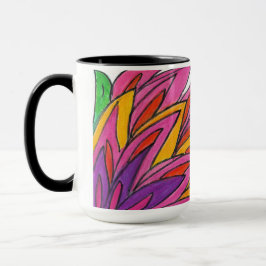Caneca Lâmina rosa (alça preta e interior)