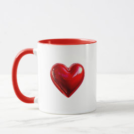 Caneca L'amour défini par un coeur rouge.