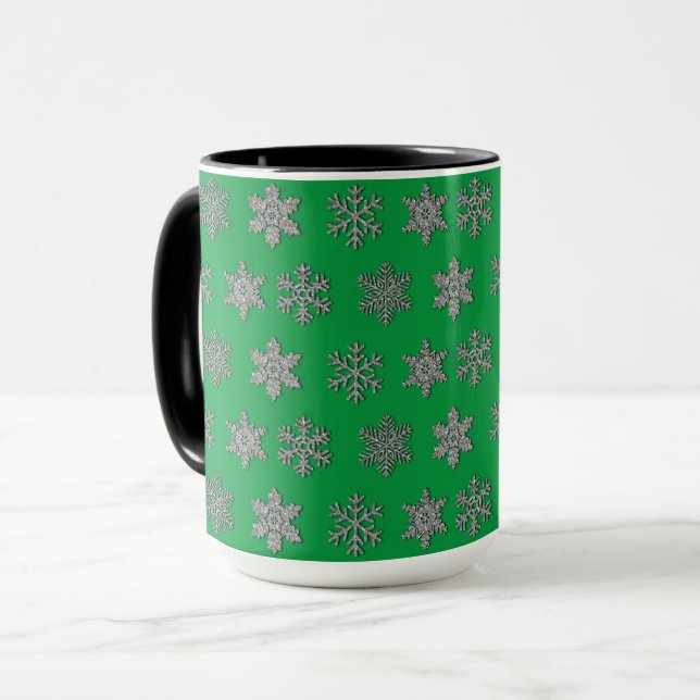 Caneca Lâmpada de neve prateada congelada cristal (Frente Esquerda)