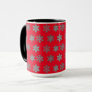 Caneca Lâmpada de neve prateada congelada cristal