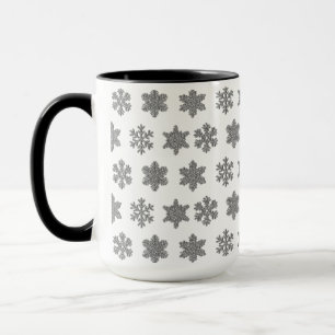 Caneca Lâmpada de neve prateada congelada cristal