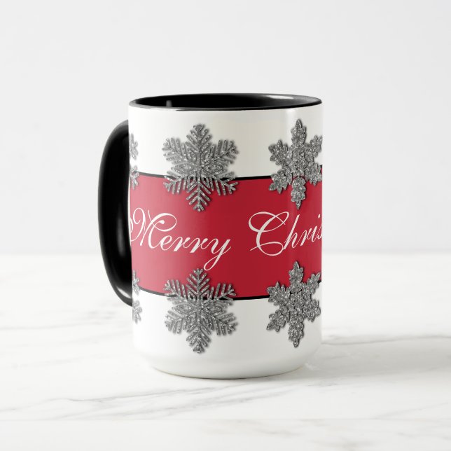Caneca Lâmpada de neve prateada congelada cristal (Frente Esquerda)
