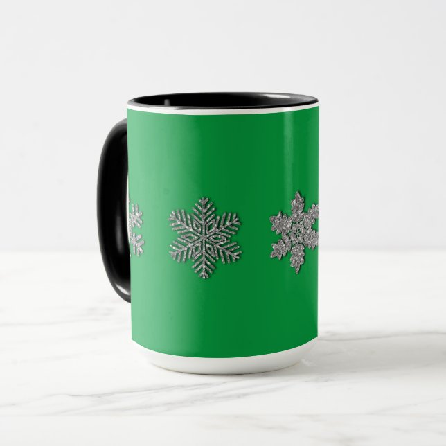 Caneca Lâmpada de neve prateada congelada cristal (Frente Esquerda)