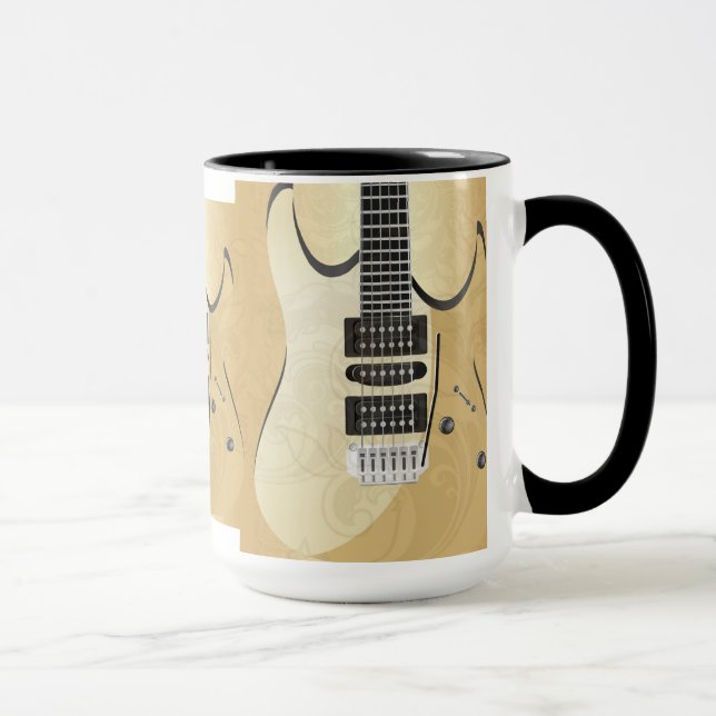 Caneca Lâmpada Parede Guitarra Ilustração-Monograma (Direita)