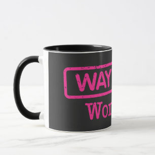 Caneca Lâmpada preta com logotipo feminino rosa para canh