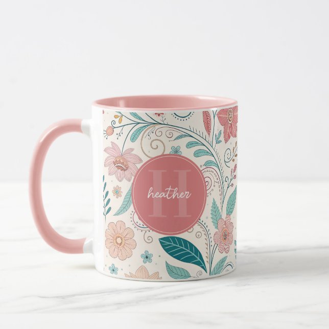 Caneca Lâmpadas brancas de flores brancas (Esquerda)