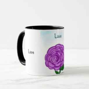 Caneca Lâmpadas de Amor com Flor Roxo