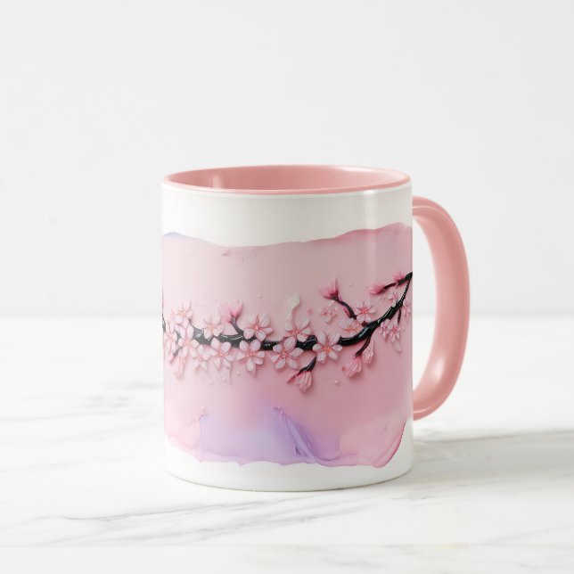 Caneca Lâmpadas de Flor de Pastel Elegante (Frente Esquerda)