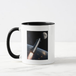 Caneca Lançamento da SpaceX Starship Foguete Reutilizáv