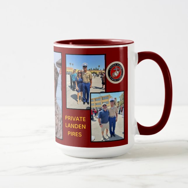 Caneca "Landen's USMC Boot Camp Graduation" Combo Mug (Direita)