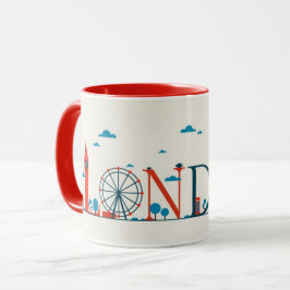 Caneca Landmarks London Reino Unido Red Mug