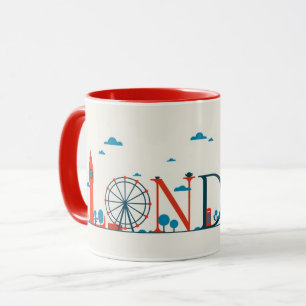 Caneca Landmarks London Reino Unido Red Mug