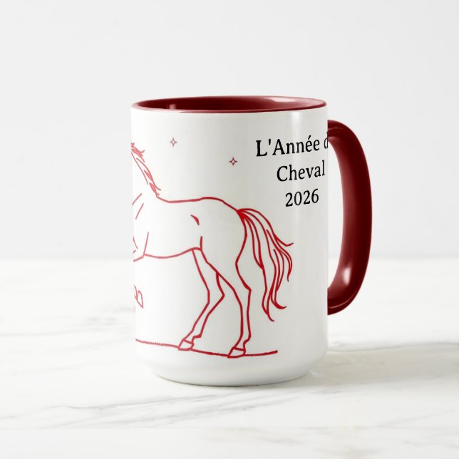 Caneca L'Année du Cheval 2026 Year Of The Horse (Frente Esquerda)