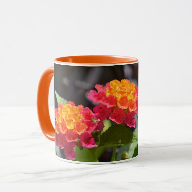 Caneca Lantana Bright Colorful Botanical Flowers (Frente Esquerda)
