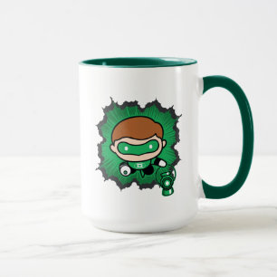 Caneca Lanterna Verde Chibi Voando Pelo Espaço
