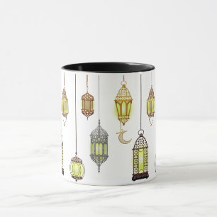 Caneca Lanternas Ramadan Mubarak Oriental Árabe Muçulmano