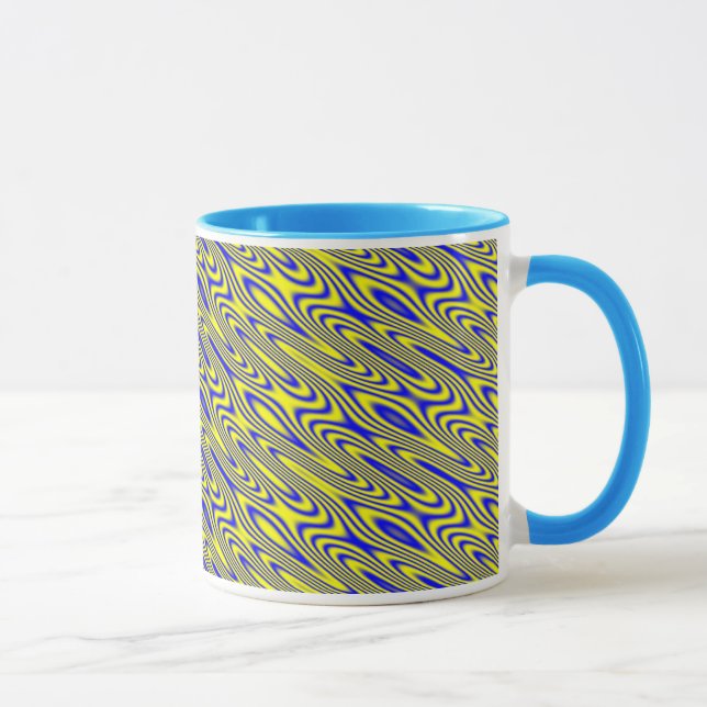 Caneca Lapis Lazuli Swirlies Abstrato Pattern Mug (Direita)