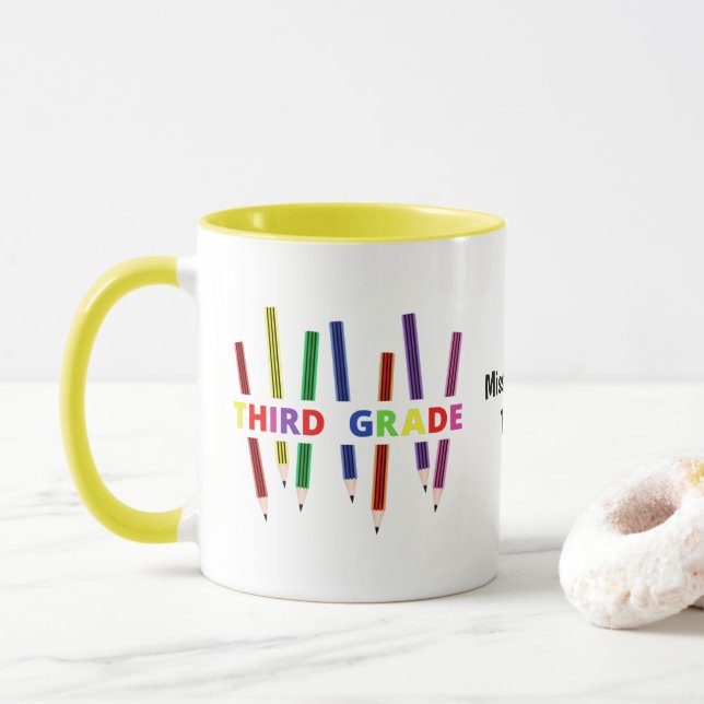 Caneca Lápis - Mug Personalizável de Professores do Terce (Com Donut)