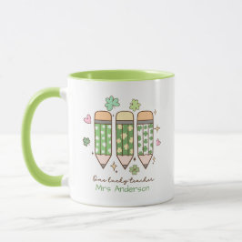 Caneca Lápis Retro Personalizado para um Professor Sortud