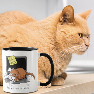 Caneca Laptop Engraçado de Laranja Cat