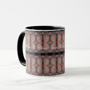 Caneca Lar De Mug Rosa É Onde Seu Coração É Verdadeiramen