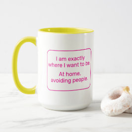 Caneca Lar (destro, amarelo / rosa)