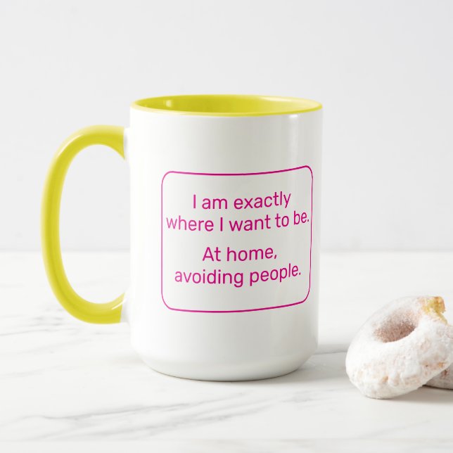 Caneca Lar (destro, amarelo / rosa) (Com Donut)