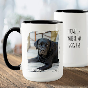 Caneca Lar é Onde Meu Cachorro Está Foto Personalizada Mo