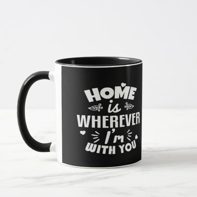 Caneca Lar é Onde Quer que Eu Esteja Com Você Des Românti (Esquerda)