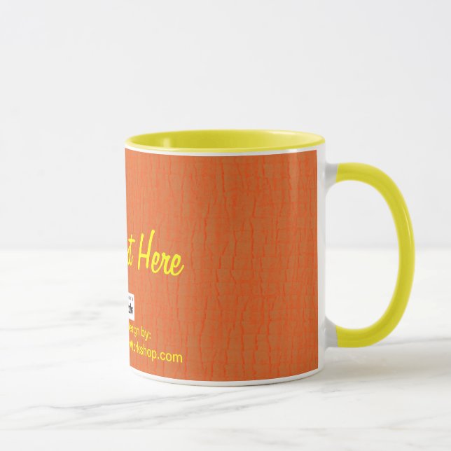 Caneca Laranja Básico, Seu Texto Aqui (Direita)