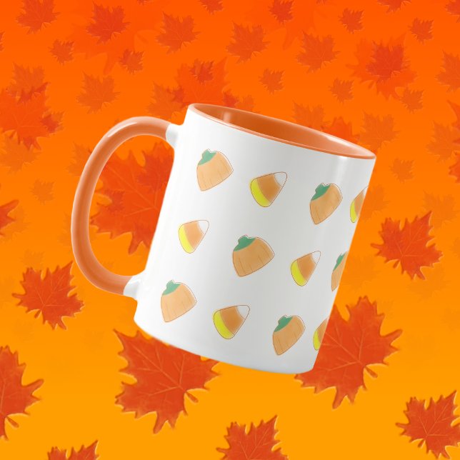 Caneca Laranja de Abóbora e Milho Doce Clássico Fe (Criador carregado)