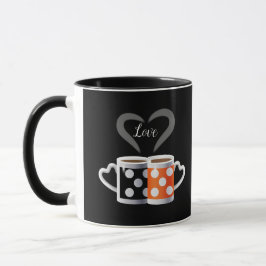 Caneca Laranja + Design ART de Trendência de Cor do Café 