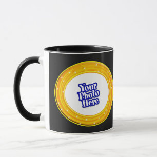 Caneca Laranja E Amarelo Do Halloween Com Sua Foto